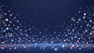The primary subject of the image is a blue background with a pattern of white lights. The setting appears to be a dark room, and the visual style is a digital art or illustration. The dominant colors are blue and white, creating a calm and serene atmosphere.
