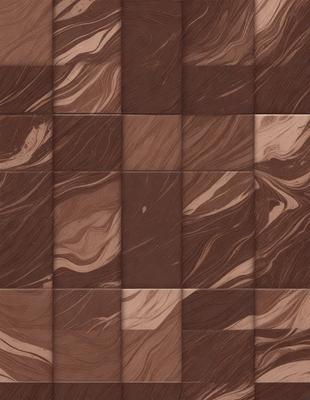 The primary subject of the image is a wooden surface with a pattern of swirls and waves. The setting is a kitchen, and the visual style is a combination of a photo and a drawing. The dominant colors are brown and beige, creating a warm and natural atmosphere.