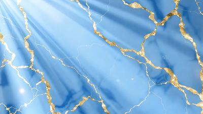 The primary subject of the image is a blue and gold wallpaper with a sun design. The setting is a blue wall, and the visual style is a digital art or illustration. The dominant colors are blue and gold, creating a warm and inviting atmosphere.