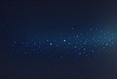 The primary subject of the image is a blue background with a pattern of blue dots. The setting appears to be a dark room, and the visual style is a digital art or illustration. The dominant colors are blue, and the overall atmosphere is calm and serene.