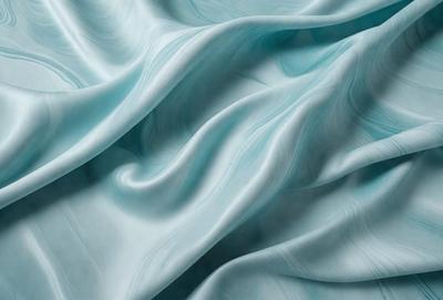 The primary subject of the image is a blue fabric, which appears to be a piece of cloth or a sheet. The setting is a room with a blue background, and the visual style is a close-up of the fabric. The colors and mood of the image are predominantly blue, creating a calm and serene atmosphere.