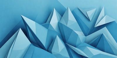 The primary subject of the image is a blue mountain range, which is the main focus of the scene. The setting is a blue background, which creates a contrasting and visually appealing environment. The visual style of the image is a combination of digital art and illustration, as it features a three-dimensional mountain range with a unique and intricate design. The dominant colors in the image are blue and white, which contribute to a serene and calming atmosphere.