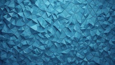 The primary subject of the image is a blue wall with a geometric pattern. The setting is a room with a blue wall, and the visual style is a digital art or illustration. The dominant colors are blue and white, creating a calm and soothing atmosphere.