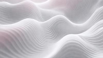 The primary subject of the image is a white, textured surface that resembles a wave or a series of waves. The setting is a white background, and the visual style appears to be a combination of digital art and illustration. The dominant colors are white and gray, creating a clean and minimalist atmosphere.