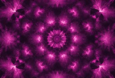 The primary subject of the image is a purple flower, which is the main object, scene, or focus of the image. The setting or background features a purple pattern, which adds to the overall visual style. The colors and mood of the image are predominantly purple, creating a calm and serene atmosphere.