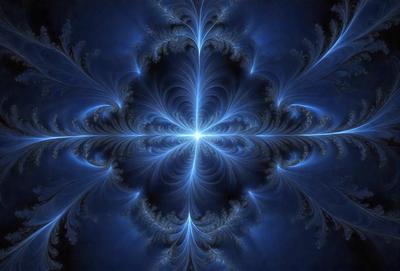 The primary subject of the image is a blue and white swirling pattern, which appears to be a digital art or illustration. The setting is a dark blue background, creating a contrasting and dramatic effect. The visual style is a combination of digital art and illustration, with the swirling pattern being the main focus of the image. The colors and mood of the image are predominantly dark and moody, with the blue and white swirls creating a sense of depth and intrigue.