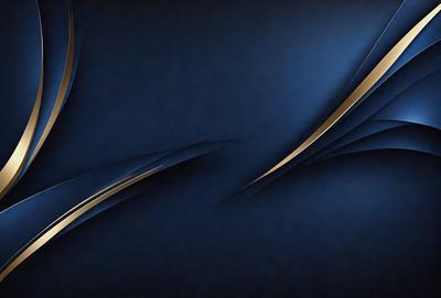 The primary subject of the image is a blue background with a gold design. The setting is a dark blue background, and the visual style appears to be a digital art or illustration. The dominant colors are blue and gold, creating a calm and sophisticated atmosphere.