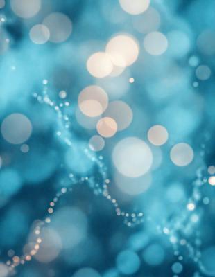 The primary subject of the image is a blue background with a pattern of bright lights, creating a visually appealing and dynamic scene. The setting appears to be a space or an underwater environment, as the lights are scattered throughout the background. The visual style of the image is a combination of photo and digital art, as the lights are arranged in a way that resembles a painting or a digital illustration. The colors and mood of the image are predominantly blue, with the bright lights adding a sense of energy and movement to