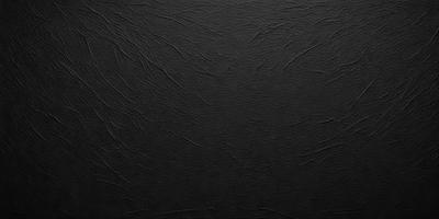 The primary subject of the image is a black leather surface. The setting is a black background, which creates a striking contrast with the leather. The visual style is a close-up of the leather, showcasing its texture and details. The colors and mood of the image are predominantly dark, with the black leather and background creating a moody and dramatic atmosphere.
