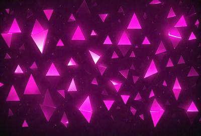 The primary subject of the image is a pattern of pink triangles. The setting is a dark background, which contrasts with the bright pink triangles. The visual style is a digital art or illustration, as the triangles are arranged in a visually appealing manner. The colors and mood of the image are predominantly pink, creating a warm and inviting atmosphere.