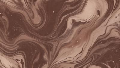 The primary subject of the image is a close-up of a chocolate-colored surface, possibly a piece of chocolate cake or a chocolate-covered item. The setting is a close-up of the surface, with no background visible. The visual style appears to be a close-up of the chocolate, possibly a photo or a digital art piece. The colors and mood of the image are predominantly brown and rich, giving the impression of a delicious and indulgent treat.