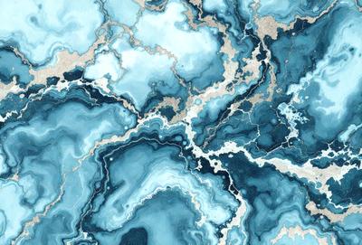 The primary subject of the image is a blue and white ocean-themed wallpaper. The setting is a blue and white ocean, with a pattern of waves and ripples. The visual style is a digital art or illustration, creating a vibrant and dynamic ocean scene. The dominant colors are blue and white, giving the image a calming and serene atmosphere.