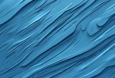 The primary subject of the image is a blue, swirling, and curved surface, which appears to be a piece of art or a digital illustration. The setting is a blue background, and the visual style is a combination of digital art and illustration. The colors and mood of the image are predominantly blue, creating a calm and serene atmosphere.