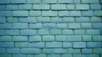 The primary subject of the image is a blue brick wall. The setting is a blue brick wall, and the visual style is a photo. The dominant colors are blue and white, creating a calm and soothing atmosphere.