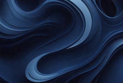The primary subject of the image is a blue ocean with waves. The setting is the ocean, and the visual style is a digital art or illustration. The dominant colors are blue and white, creating a calm and serene atmosphere.