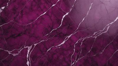 The primary subject of the image is a purple marble wall with a pattern of white veins. The setting is a room with a purple marble wall as the main focus. The visual style is a close-up of the marble wall, showcasing its unique texture and pattern. The colors and mood of the image are predominantly purple and dark, creating a moody and dramatic atmosphere.