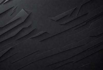 The primary subject of the image is a black background with a pattern of triangles. The setting is a dark room, and the visual style appears to be a digital art or illustration. The dominant colors are black and grey, creating a moody atmosphere.