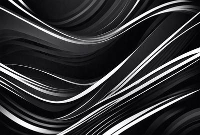 The primary subject of the image is a black and white pattern, which appears to be a digital art or illustration. The setting is a black background, and the visual style gives the impression of a modern, artistic design. The dominant colors are black and white, creating a bold and striking appearance. The overall atmosphere of the image is modern and visually appealing.