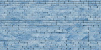 The primary subject of the image is a large blue brick wall. The setting is a brick wall, and the visual style is a photo. The dominant colors are blue and white, creating a calm and serene atmosphere.