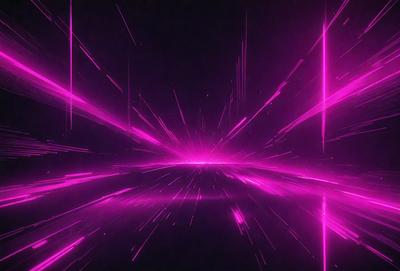The primary subject of the image is a pink light streak or blur, which appears to be a neon light or a light effect. The setting is a dark background, which contrasts with the bright pink light. The visual style is a combination of a photo and a digital art or illustration, as the light effect is created digitally. The colors and mood of the image are predominantly pink, giving it a vibrant and energetic atmosphere.
