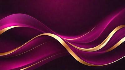 The primary subject of the image is a gold wave pattern. The setting is a purple background, which creates a contrasting and visually appealing effect. The visual style is a combination of digital art and illustration, giving the image a modern and artistic appearance. The dominant colors are gold and purple, creating a sense of luxury and sophistication.