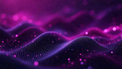 The primary subject of the image is a purple, pink, and blue patterned background. The setting is a space with a purple and pink background, and the visual style is a digital art or illustration. The colors and mood of the image are vibrant and lively, creating a sense of excitement and energy.