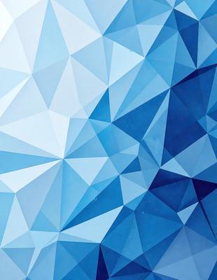 The primary subject of the image is a blue and white geometric pattern, which appears to be a digital art or illustration. The setting is a blue background, and the visual style is a combination of digital art and geometric patterns. The dominant colors are blue and white, creating a calm and soothing atmosphere.