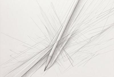The primary subject of the image is a pencil, which is the main object in the scene. The setting is a white background, and the visual style appears to be a drawing or illustration. The colors in the image are predominantly white, giving it a clean and minimalist appearance. The overall mood of the image is simple and focused on the pencil as the main subject.