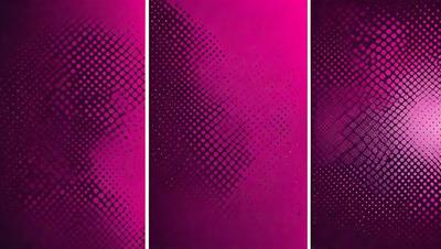 The primary subject of the image is a purple wall with a pattern of dots. The setting is a room with a pink background. The visual style is a combination of a photo and a digital art, illustration, or drawing. The dominant colors are purple and pink, creating a warm and inviting atmosphere.
