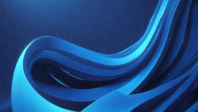 The primary subject of the image is a blue wave-like pattern or sculpture. The setting is a dark blue background, which contrasts with the blue wave. The visual style appears to be a combination of digital art and illustration, creating a unique and artistic representation of the blue wave. The colors and mood of the image are predominantly blue, giving it a calm and serene atmosphere.
