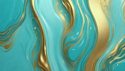 The primary subject of the image is a blue and gold swirl pattern. The setting is a blue background, and the visual style appears to be a digital art or illustration. The dominant colors are blue and gold, creating a sense of depth and movement in the design.