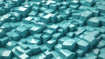 The primary subject of the image is a blue, three-dimensional grid pattern. The setting is a blue background, which creates a visually striking contrast with the grid pattern. The visual style is a digital art or illustration, as the grid pattern is created through a digital medium. The colors and mood of the image are predominantly blue, giving it a calm and serene atmosphere.