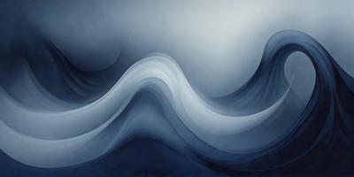 The primary subject of the image is a large wave, which is the main focus of the scene. The wave is depicted in a blue and white color scheme, giving it a serene and calming appearance. The setting is a vast ocean, with the wave crashing against the surface. The visual style of the image is a painting, which adds a sense of depth and artistic expression to the scene. The colors and mood of the painting evoke a sense of tranquility and beauty, as the viewer is drawn into the