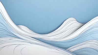 The primary subject of the image is a large wave, which is the main focus of the scene. The wave is depicted in a blue and white color scheme, giving it a dynamic and energetic appearance. The setting is a blue background, which provides a contrasting and complementary color to the wave. The visual style of the image is a combination of digital art and illustration, creating a unique and artistic representation of the wave. The overall atmosphere of the image is one of motion and power, as the wave appears to be crash