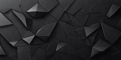 The primary subject of the image is a black background with a pattern of triangles. The setting is a dark room, and the visual style appears to be a digital art or illustration. The dominant colors are black and grey, creating a moody atmosphere.