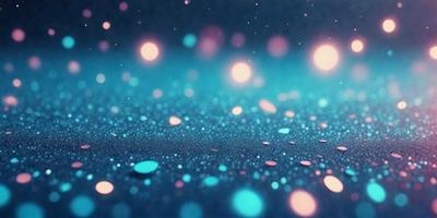 The primary subject of the image is a blue background with a pattern of brightly colored dots. The setting appears to be a dark, starry night, with the dots creating a sense of depth and movement. The visual style of the image is a combination of digital art and illustration, giving it a unique and captivating appearance. The colors and mood of the image are predominantly blue and dark, with the bright dots adding a touch of vibrancy and energy to the overall atmosphere.