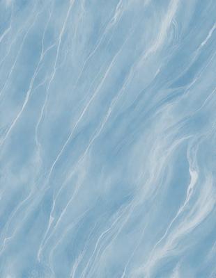 The primary subject of the image is a blue and white marbled surface, which appears to be a wall or a piece of art. The setting is a room with a blue and white marbled wall, and the visual style is a close-up of the marbled surface. The colors and mood of the image are predominantly blue and white, creating a calm and serene atmosphere.