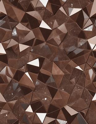 The primary subject of the image is a close-up of a brown and white patterned surface, which appears to be a textured wall or a piece of artwork. The setting is indoors, with the surface being the main focus of the image. The visual style is a combination of a photo and digital art, creating a unique and intriguing appearance. The dominant colors are brown and white, with the brown tones creating a warm and earthy atmosphere.
