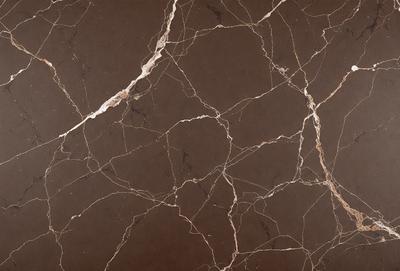The image features a brown marble wall with a unique, textured surface. The wall appears to be made of stone, giving it a natural and earthy appearance. The marble wall is the primary subject of the image, and it is set against a backdrop of a room or an outdoor space. The visual style of the image is a close-up of the marble wall, showcasing its intricate texture and details. The colors and mood of the image are warm and natural, with the brown marble wall serving