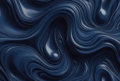 The primary subject of the image is a blue, swirling, and wavy surface, which appears to be a blue-toned painting or a digital artwork. The setting or background is a dark blue, and the visual style is a combination of a photo and a digital artwork. The colors and mood of the image are predominantly dark blue, creating a moody and dramatic atmosphere.