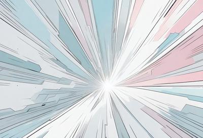 The primary subject of the image is a bright light, which appears to be a lightning bolt or a beam of light. The light is shining through a cloudy sky, creating a dramatic and dynamic scene. The setting is outdoors, with the sky serving as the backdrop for the light. The visual style of the image is digital art, as it appears to be a digital illustration or drawing. The colors in the image are predominantly white and blue, with the bright light creating a sense of energy and movement