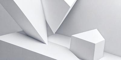 The primary subject of the image is a white paper with a geometric pattern. The paper is folded into a three-dimensional shape, creating a unique and interesting visual effect. The setting is a white background, which provides a clean and minimalist appearance. The visual style is a combination of digital art and illustration, as the paper is manipulated to create a three-dimensional form. The colors and mood of the image are predominantly white, giving it a clean and modern feel.