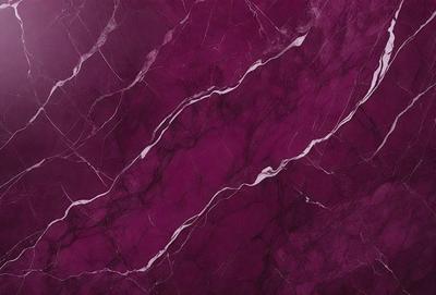 The primary subject of the image is a purple marble wall with a white stripe. The setting is a room with a purple marble wall, and the visual style is a close-up of the marble wall. The colors and mood of the image are predominantly purple and dark, creating a moody atmosphere.