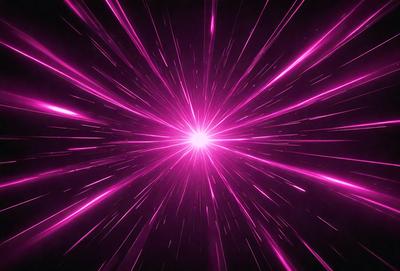 The primary subject of the image is a bright pink light, which appears to be a neon light or a lightning bolt. The light is the main focus of the image, and it is set against a dark background. The visual style of the image is a close-up of the light, which creates a striking contrast between the bright pink light and the surrounding darkness. The colors and mood of the image are predominantly pink, creating a vibrant and energetic atmosphere.