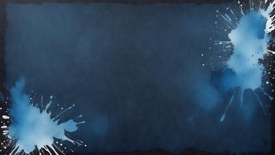 The primary subject of the image is a blue background with white splashes, creating a visually striking scene. The setting is a dark background, which contrasts with the blue and white colors. The visual style appears to be a combination of digital art and illustration, as the white splashes are reminiscent of a digital artwork, while the overall atmosphere is one of creativity and artistic expression.