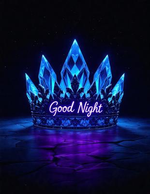 The primary subject of the image is a crown, which is the main object, scene, or focus of the image. The setting/background features a purple and blue color scheme, giving the image a vibrant and lively atmosphere. The visual style is a digital art or illustration, as the crown is depicted in a detailed and artistic manner. The colors and mood of the image are predominantly purple and blue, creating a sense of royalty and elegance.