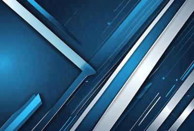 The primary subject of the image is a blue and silver geometric pattern. The setting is a blue background, and the visual style appears to be a digital art or illustration. The dominant colors are blue and silver, creating a modern and sleek atmosphere.