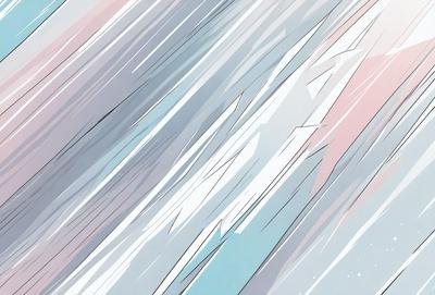 The primary subject of the image is a large, snowy mountain. The setting is a snowy landscape, with the mountain being the main focus. The visual style is a digital art or illustration, creating a sense of depth and dimension. The dominant colors are white and blue, giving the image a cold and serene atmosphere.