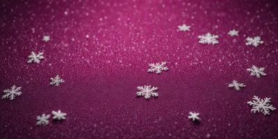 The primary subject of the image is a close-up of a snowflake pattern on a purple background. The setting is a purple surface, which could be a wall or a fabric. The visual style is a combination of a photo and digital art, as the snowflakes are depicted in a detailed and intricate manner. The colors and mood of the image are predominantly purple, creating a calm and serene atmosphere.