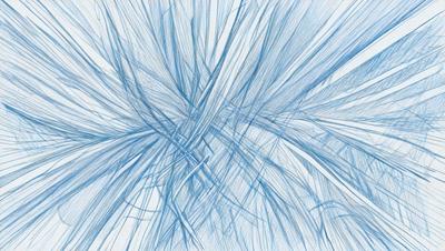 The primary subject of the image is a blue, swirling, and curling pattern. The setting is a white background, which contrasts with the blue pattern. The visual style is a combination of digital art and illustration, creating a dynamic and artistic representation. The colors and mood of the image are predominantly blue, which gives it a calming and soothing atmosphere.